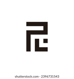 Letter P L square geometric symbol simple logo vector