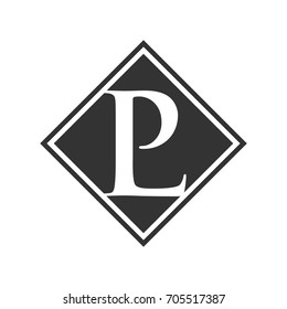 letter P and L vector logo