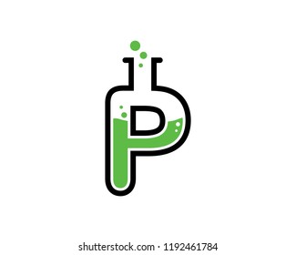 Letter P Lab Logo Template Design Vector, Emblem, Concept Design, Creative Symbol, Icon