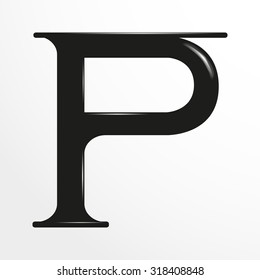 Letter "P" of the Latin alphabet. Vector illustration.