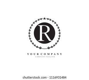 Letter P Laurel Wreath Vector Logo