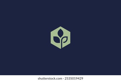 letter p leaf hexagon logo icon design vector design template inspiration
