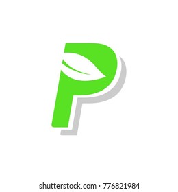 Letter P with leaf icon