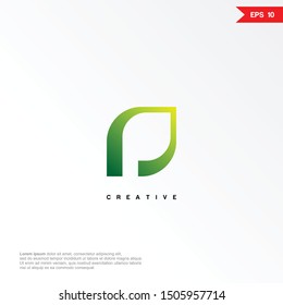 Letter P leaf logo design template. Colorful creative sign. Universal vector icon. Modern logotype symbol
