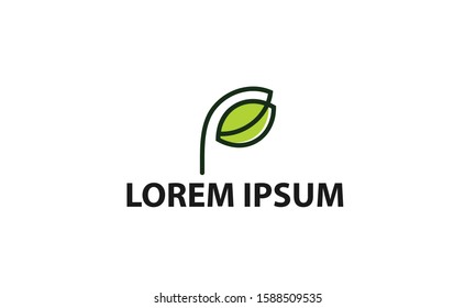 Letter P leaf logo design inspirations