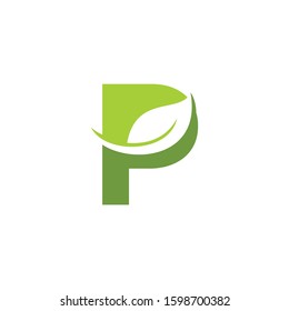 Letter P Leaf Logo Design Template Stock Vector (Royalty Free ...