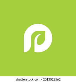 concepto de diseño de logotipo de letra P leaf