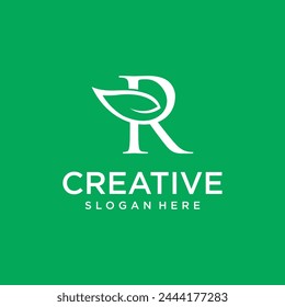Letter p leaf logo design eco friendly concept natural leaf logo for agricultural products beauty