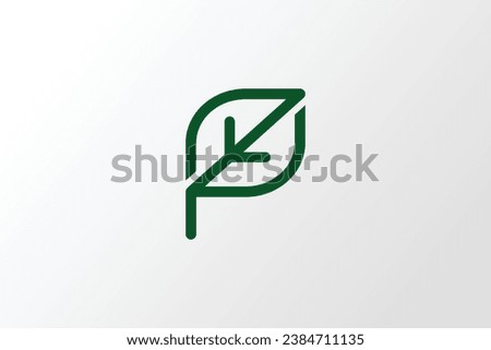 Letter P leaf logo icon