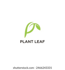 Letter P Leaf Logo for sale. Modern, simple and unique ready made letter P leaf logo.
