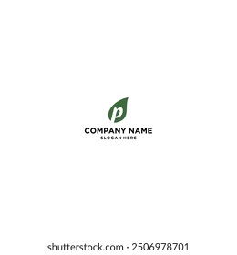 Letra P logo de la hoja Vector de stock