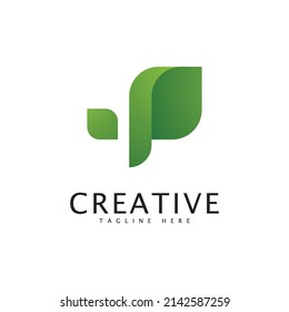 Letter  P with Leaf Logo template