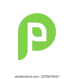 Letter P leaf simple minimal logo design