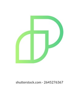 Letter P leaf simple modern logo design