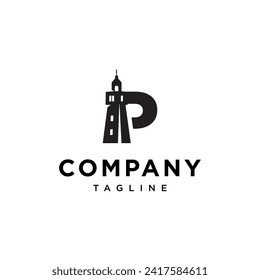 Letter P Light House Logo Symbol Vektorvorlage.eps
