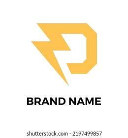 Letter P with Lightning Logo modern style. Eps 10