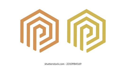 Diseño del logotipo P. Plantilla de símbolo del icono del vector del logotipo 3D. Diseño del logotipo 3D. Cartas 3D. Logotipo de letra