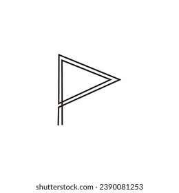 Letter P lines geometric symbol simple logo vector
