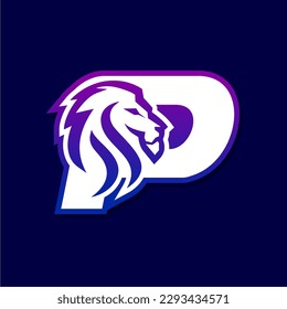 Letter P Lion Logo Design, Gaming Sport Icon