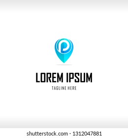 Letter P Location Abstract Creative Modern Business Technology Logo