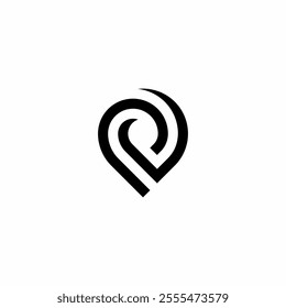 letter p with location logo icon design vector design template inspiration