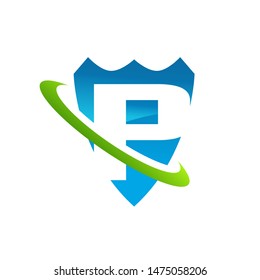 letter P Lock Tech Protection Logo Vector Design Element