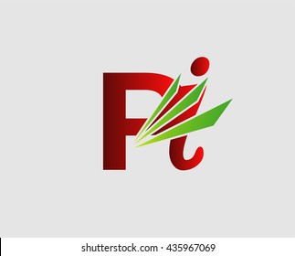 Letter P and i logo
