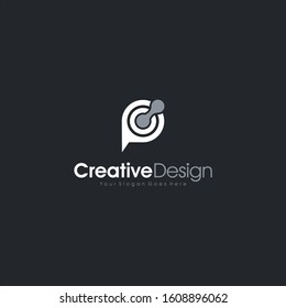 Letter P logo Abstract letter P logo design. Creative,Premium Minimal emblem design template. Graphic Alphabet Symbol for Corporate Business Identity. Initial PO vector element