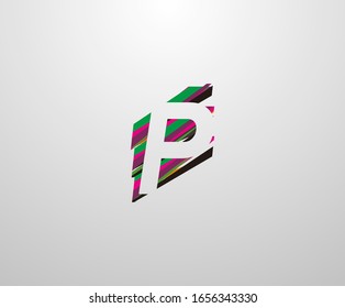 Letter P Logo. Abstract P letter design, made of various Strips shapes in color.