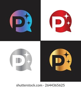 Letter P logo, P logo, AI logo set, modern and minimal design, tech-inspired, colorful icons and symbols, suitable for artificial intelligence, innovation, branding, startups, and digital identity.