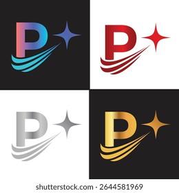 Letter P logo, P logo, AI logo set, modern and minimal design, tech-inspired, colorful icons and symbols, suitable for artificial intelligence, innovation, branding, startups, and digital identity.