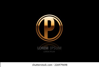 Letter P logo. Alphabet logotype vector design.