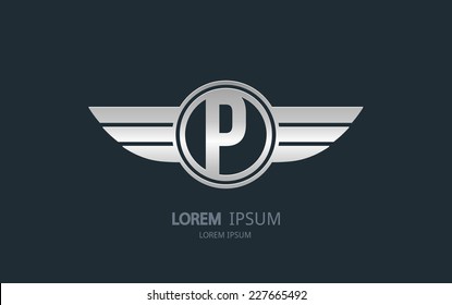 Letter P logo. Alphabet logotype vector design.