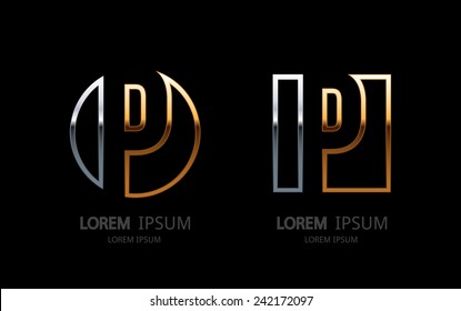 Letter P Logo. Alphabet Logotype Vector Design.