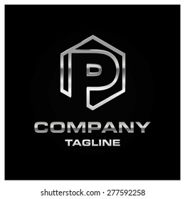 Letter P logo. Alphabet logotype vector design.