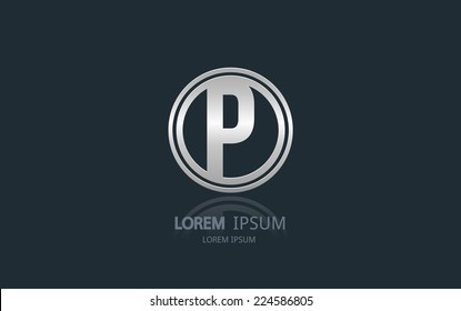 Letter P logo. Alphabet vector logotype design.