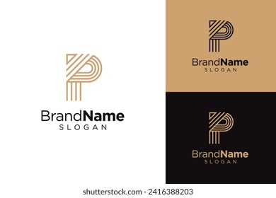 Símbolo vector del alfabeto del logotipo P de la letra. Letras iniciales Plantilla de logotipo en monograma P, icono para negocios	