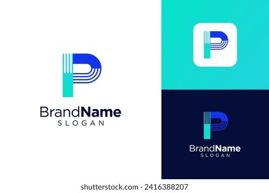 Letter P logo alphabet vector symbol. Initial letters P monogram logo template, icon for business	