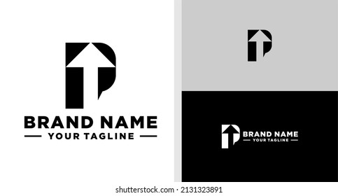 LETRA P LOGO ARRIBA EDITABLE