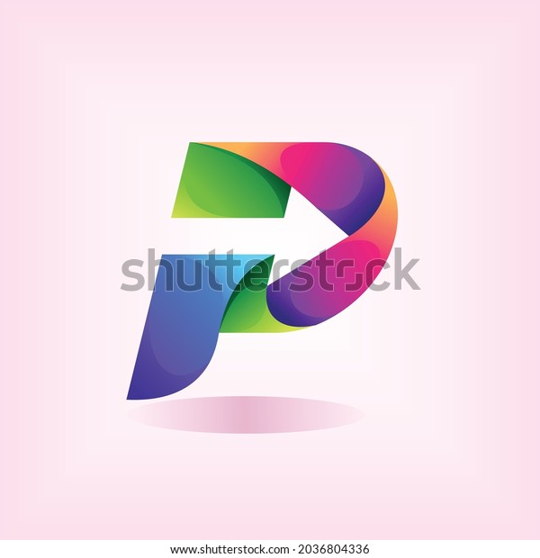 letter p logo with arrow\
element