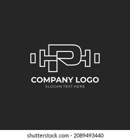 Letter P Logo With barbell. Fitness Gym logo. fitness vector logo design for gym and fitness