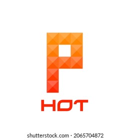 Logo von Letter P mit hellen Brandfarben. Gut für Druck, Geschäftslogo, Design-Element, T-Shirt-Design usw. Vektorgrafik.