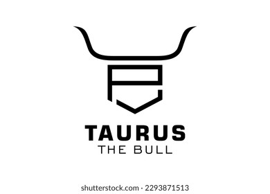 Letter P logo, Bull logo,head bull logo, monogram Logo Design Template