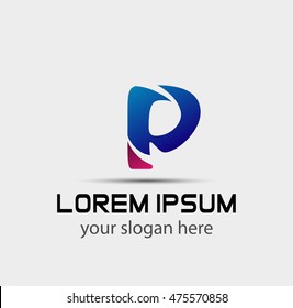 Letter P logo. Business logo vector illustration
