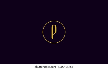 LETTER P LOGO WITH CIRCLE FRAME FOR LOGO DESIGN OR ILLUSTRATION USE