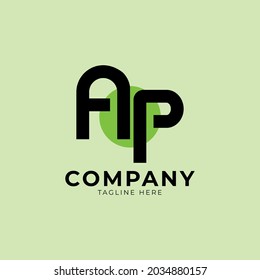 letra logotipo A P con círculo en el centro