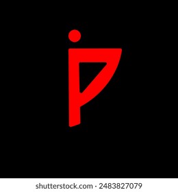 Letter P Logo clipart image, Business, Logo Type, Clean on black background