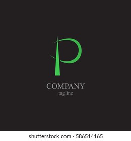 The letter P for the logo of the company. Vector illustration of the alphabet