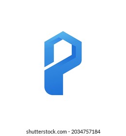 concepto del logotipo de la letra P, logotipo del vector inicial
