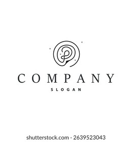 letter p logo concept simple modern design initial alphabet logo as a symbol of a business product brand illustration of a letter template with a line concept